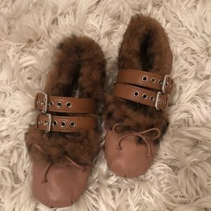 ‼️SOLD💯 Miu Miu Fur lined Ballerina Flats